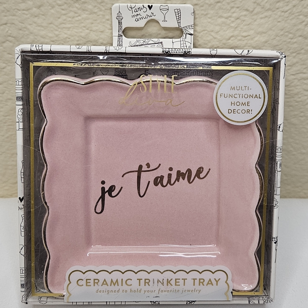 Je Taime Ceramic Trinket Tray NEW